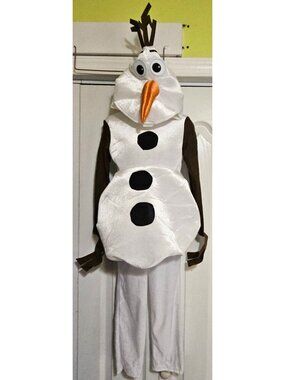 Frozen Olaf Costume Snowman Plush Hood Disney Disguise Halloween Toddler Kid 4-6